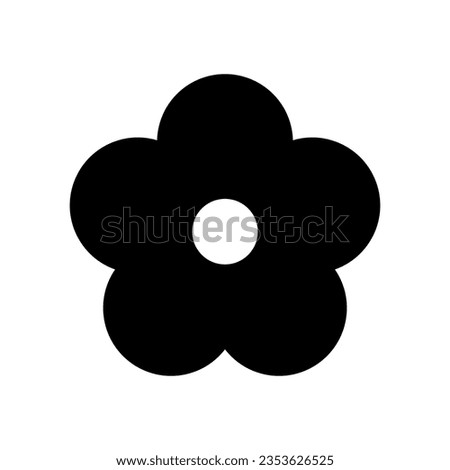 Flower black icon. Stylized flower isolated on white background.