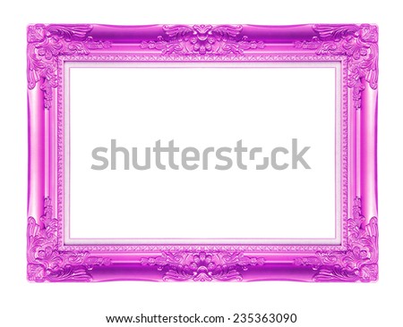 The antique purple frame on the white background