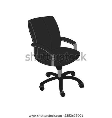Kids drawing Cartoon Vector illustration office chair icon Isolated on White Background