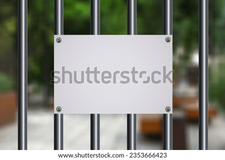 Beware of Dog alarm red Sign on Fence Royalty-Free Stock Photo #2353666423