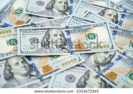 100 American dollars banknote background.