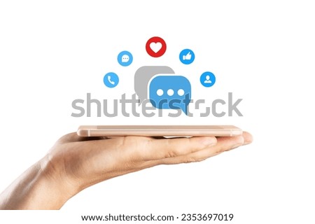Person use a smartphone with social media image