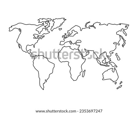 world map outline vector template