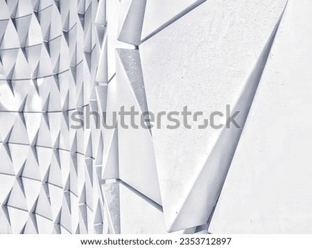 Brutalism Architecture details wall pattern geometric abstract background. Polygonal Abstract Geometric Background. Abstract white Geometric banner design background. Minimal geometric design