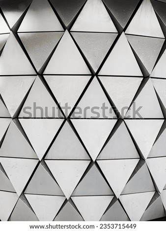 Low poly exterior wall polygonal background, triangles mosaic, wallpaper. Wall alchitecture design. Low polygon background. Minimal geometric design 