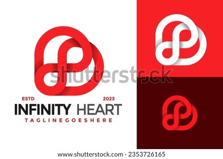 Letter B infinity heart logo design vector symbol icon illustration