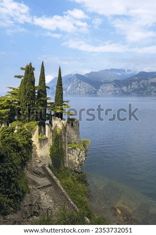 Malcesine castle on the shores of Lake Garda in Italy