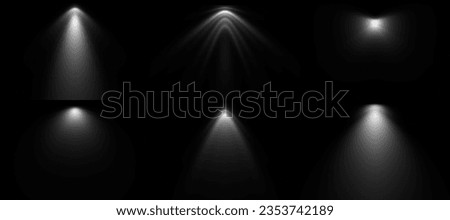 Set of diverse light profiles ready to use in architecture. 3d render of light projections AKA ies-light profiles Royalty-Free Stock Photo #2353742189