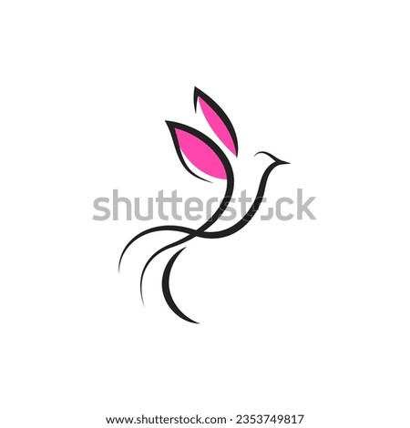 minimalist and simple bird logo, vector