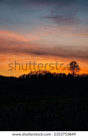 Sunset in the evening near Schmalkalden - Thuringia