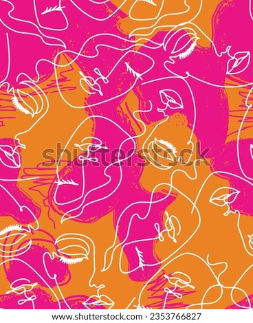 TEXTURE FACE LINE  SMILE GIRL CUTE PATTERN