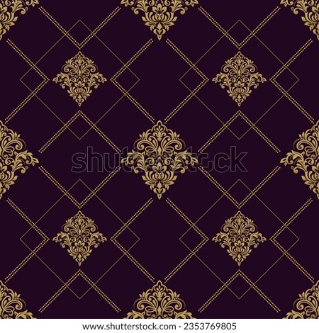 Seamless Damask Wallpaper. Seamless oriental pattern. Turkish, Indian, Islam, Arabic motif.