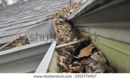 Old dirty gutters need cleaned Royalty-Free Stock Photo #2353776967