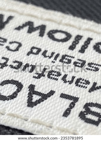 The letters are well engraved on the fabric.