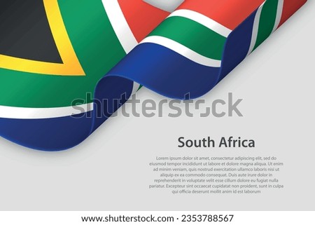 3d ribbon with national flag South Africa isolated on white background with copyspace Royalty-Free Stock Photo #2353788567