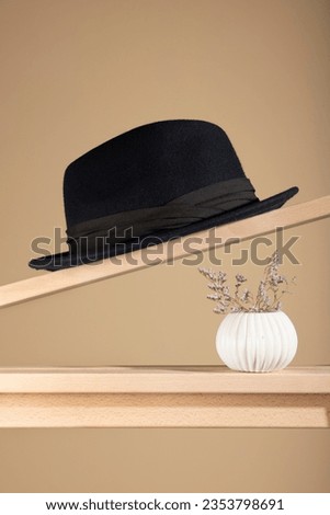 Fedora Hat. Fedora Hat background. Unisex Wide Brim Fedora Hats with Belt Buckle. Panama Trilby Hat. Headdress, Headgear, Head Wear. Fashionable Hats. stylish hats. Royalty-Free Stock Photo #2353798691