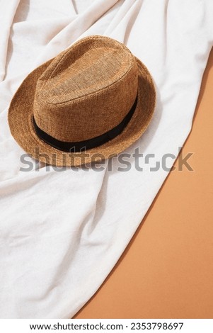 Fedora Hat. Fedora Hat background. Unisex Wide Brim Fedora Hats with Belt Buckle. Panama Trilby Hat. Headdress, Headgear, Head Wear. Fashionable Hats. stylish hats. Royalty-Free Stock Photo #2353798697