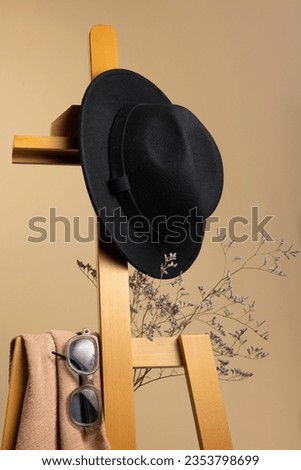 Fedora Hat. Fedora Hat background. Unisex Wide Brim Fedora Hats with Belt Buckle. Panama Trilby Hat. Headdress, Headgear, Head Wear. Fashionable Hats. stylish hats. Royalty-Free Stock Photo #2353798699