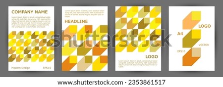 Commercial brochure front page mokup collection graphic design. Minimalist style digital album mockup collection Eps10. Tile geometric shapes theme vertical card design