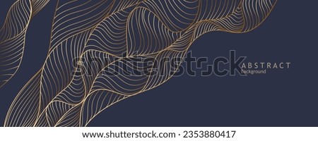 Gold wavy pattern. Luxurious golden linear ornament. Premium design for wallpapers, silk textiles and jewelry. Vector illustration. Royalty-Free Stock Photo #2353880417