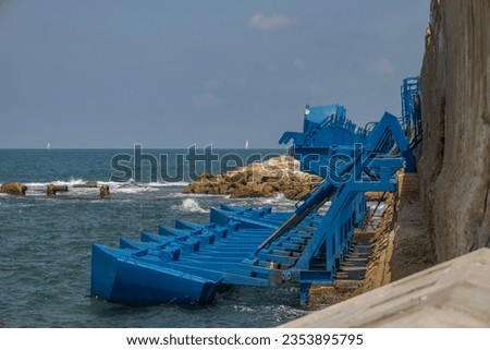 Wave energy power station in the Port of Jaffa, Israel