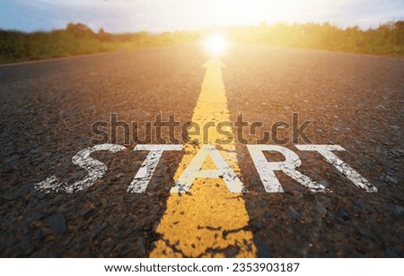 New Start Concept ,The Road to Success,Starting Something New to Achieve Real Goals,Loving Health	
