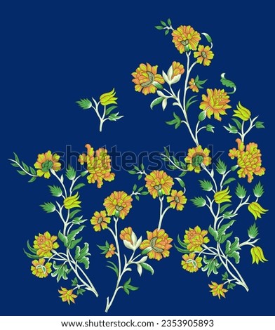 Digital flower motif design nice and beautiful colors total draw multicolor and family artwork and flow work and water work motif flower design Illustration