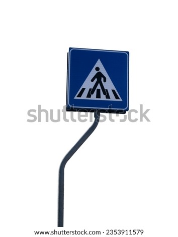 pedestrian crossing road sign isolated on a transparent background
