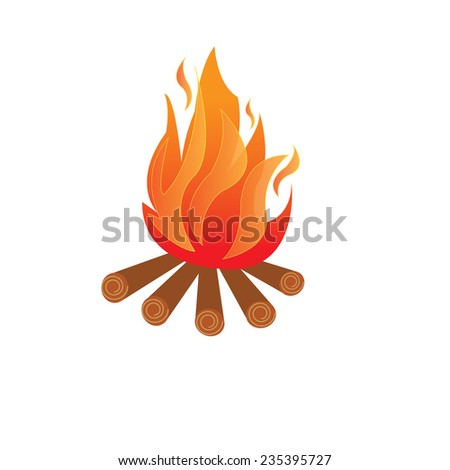 Illustration Featuring a Camp Fire Burning Brightly