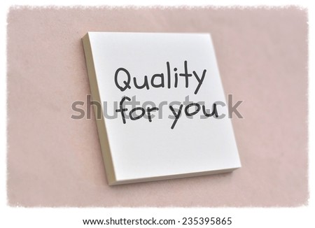 Text quality for you on the short note texture background