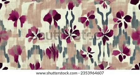 Motif ethnic handmade beautiful Ikat art.Ikat ethnic tribal, boho colors  seamless wallpaper. Ethnic Ikat abstract background art.Illustration for greeting cards, printing and other design project. Royalty-Free Stock Photo #2353964607