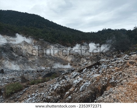 Kawah Ratu Gunung Salak (Queen Crater) is a crater on a southern slope of Mount Salak, created during eruptions which still emits water, hot steam, and sulfur gas.