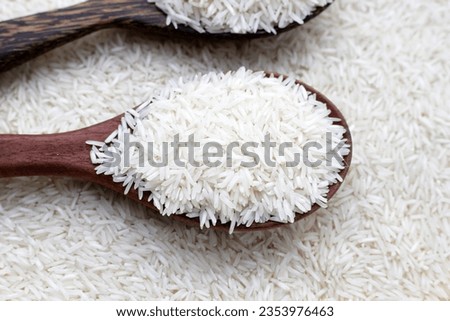 Raw super kernel basmati rice long grain Royalty-Free Stock Photo #2353976463