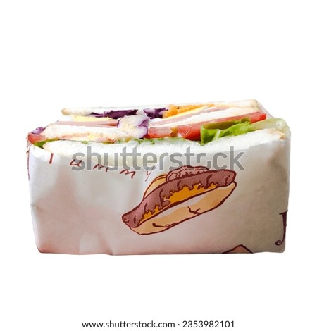 Breakfast sandwiches on a white background.