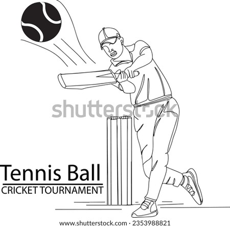 Playful Tennis Cricket Logo: Hand-Drawn Cartoon Clip Art, Street Cricket Illustration: Young Boy Playing Cricket with Tennis Ball,  Young Boy Playing Street Tennis Cricket