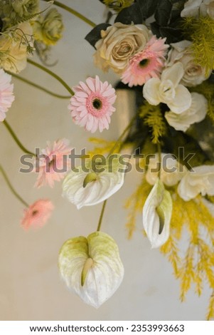 Photo of flowers in wedding decorations