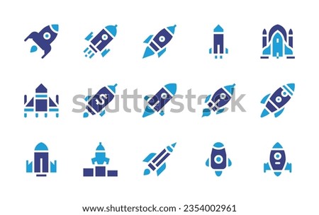 Rocket icon set. Duotone color. Vector illustration. Containing rocket, startup, rocket ship, launch, start up, future.