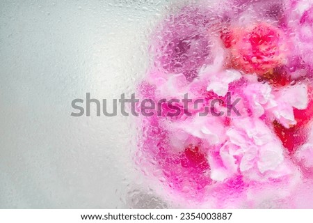 Abstract flower bouquet background under water drops