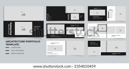 Architectural portfolio layout design landscape portfolio interior portfolio template Royalty-Free Stock Photo #2354010459
