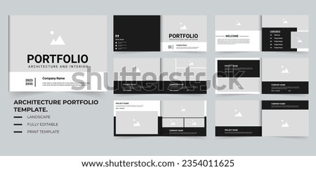 Architectural portfolio layout design or landscape portfolio print template Royalty-Free Stock Photo #2354011625