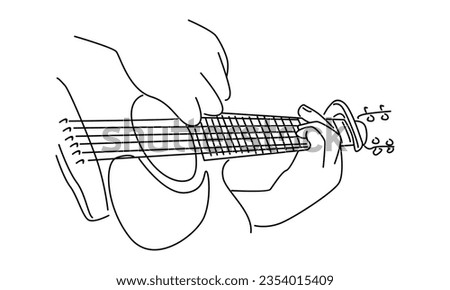 line art of guitarist playing guitar