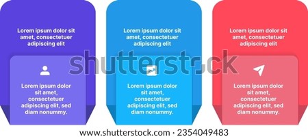 Square infographic vector element for three stage process diagrams used for website and presentations