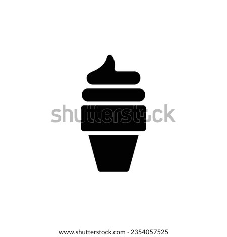 Ice Cream Cone Glyph Icon - Summer Season Icon Vector Illustration