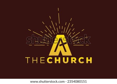 Trendy and Professional letter A church sign Christian and peaceful vector logo design