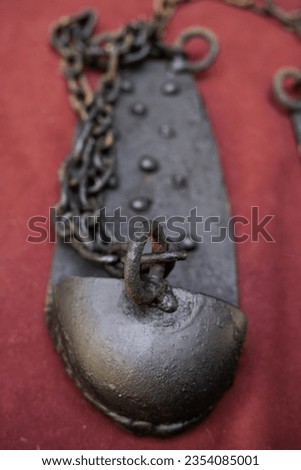 Detail of medieval torture instruments of the inquisition, history Royalty-Free Stock Photo #2354085001