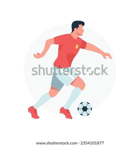 Soccer Sports Player Vector Illustration Soccer Player Dribbling the Ball Royalty-Free Stock Photo #2354101877