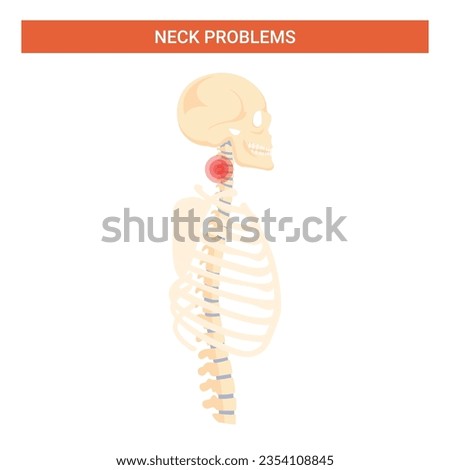 Vector Infographic of Human Diagnosis Neck Problems