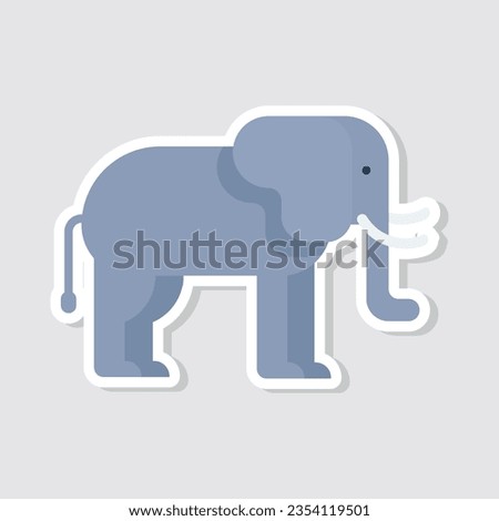 Cute elephant sticker vector illustration. Simple cute elephant stickers illustration for kids.