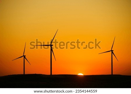 Wind turbine generators for sustainable electrical energy production in Spain Royalty-Free Stock Photo #2354144559