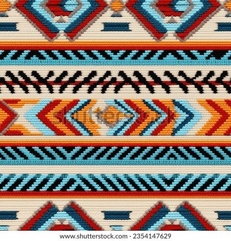 Native American style knitting pattern seamless tileable Royalty-Free Stock Photo #2354147629